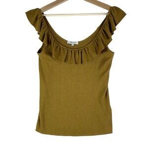 Madewell Coquette Cottagecore Ruffle Sweater L Merino Wool Feminine Romantic